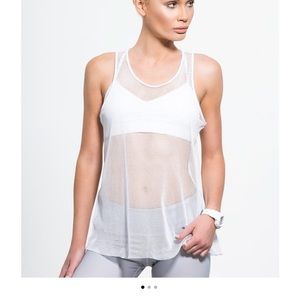 Alo yoga lucid mesh tank white NWT $60 size Small